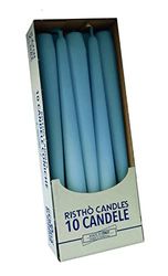 Cereria di Giorgio Risthò Velas cónicas para candelabro, cera celeste, 2,2 cm, 10