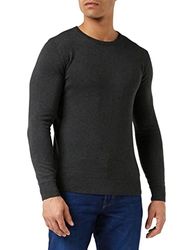 TOM TAILOR Men's 202212 Strickpullover Crewneck Sweater, 10617 - Black Grey Melange, L