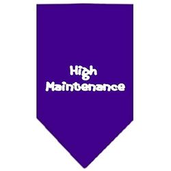 Mirage High Maintenance Screen Print Bandana voor Huisdieren, Groot, Paars