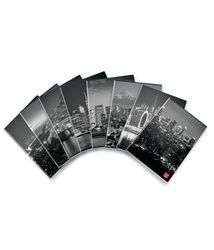 Pigna, Heft by Night glanslak, A4, 21 x 29,7 cm, 42 vellen, 80 g/m², geruite vellen 4 mm voor elementariërs en medium, gesorteerde dekbladen, 10 stuks