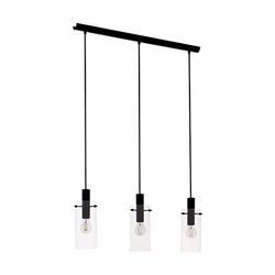 Eglo MONTEFINO Lampada a Sospensione in Acciaio, 60 W, Nero