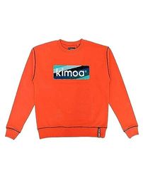 KIMOA Striped Logo Coral, Sudadera Unisex Adulto, (Rosa), M-L