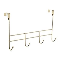 Premier Housewares Cabide para porta (4), dourado, 10 x 40 x 25 cm