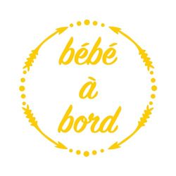Ambiance Sticker Autocollant de Voiture Bébé à Bord Jaune Moutarde - H15 x L15 cm