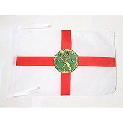 AZ FLAG Drapeau Aurigny 45x30cm - PAVILLON île Anglo-Normande de Alderney 30 x 45 cm Haute qualité