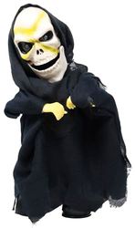 FIESTAS GUIRCA | Dancing Skeleton with Light, Sound and Movement (29 cm) - Halloween Decoration for Parties and Celebrations - Ideal for Spooky Environments - Black and White