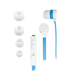 aiino Funky Auriculares universais com microfone para iPhone/Samsung/Huawei Smartphone, In-Ear, branco/azul