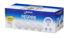 Bostik RESPIRE 30623618 Navulverpakkingen voor luchtontvochtiger, zonder kleurstoffen of parfum, voor thuis, appartement en caravan, ruimtes tot 25 m², navulverpakkingen, tabs, 4 x 250 g,