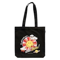 Grupo Erik Tote Bag Smiley Quirky Comics - Katoenen Draagtas - Boodschappentas - Boodschappentas lang handvat - 40 x 42 x 10 cm
