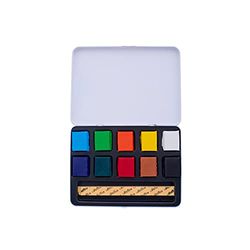 CRETACOLOR Aqua Brique Farbblock Allround Farbe, 4 in 1 Kreide, Aquarellfabre - Goauche - Colore aerografo, impiego versatile, massima resistenza alla luce, qualità premium, elevata forza cromatica