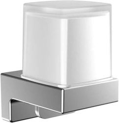 Emco cue Liquid Soap Dispenser with Crystal Glass Cup, Metal, Chrome, Normal