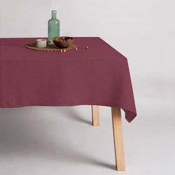 Belum - Nappe anti-taches 100% lin bordeaux - Nappe rectangulaire en résine - Nappe hydrofuge de qualité en plusieurs dimensions - Nappe en lin pour intérieur et extérieur (300 x 150)