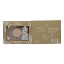 Jeanne en Provence - Coffret Rose Envoutante - Eau de Parfum Un Matin dans la Roseraie 60ml + Savon 100g + Crème Mains 75ml - Fabriqué en France