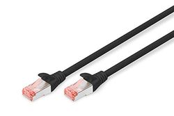 DIGITUS Câble LAN Cat 6-3m - RJ45 Câble réseau - S/FTP blindé - Compatible Cat 6A & Cat 7 - Noir