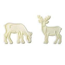 JEM 117CH027 Lot de 2 Emporte Pièces Rennes, Plastique, Blanc, 14 x 2 x 18.5 cm 117CH027