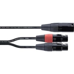 Y-kabel XLR-stekker/2 XLR-aansluitingen 30 cm