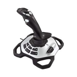 Logitech G Extreme 3D Pro Joystick, controlo de leme com eixo de torção, 12 botões programáveis, selecionador de visualização de 8 vias, base sólida, disparador de ação rápida, USB, PC