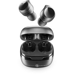 Music Sound - FLOW - Auricolare Bluetooth in-ear senza fili - Play Time 25 H - Nero