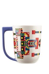 Alessi Elena Salmistraro Holyhedrics ESA09 2 - Design Mug with Balanced Dimensions, in Porcelain Decorated with Hand Applied Decal and Drawn Handle, Capacity 40cl