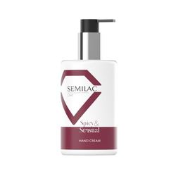 Semilac Care Spicy & Sensual - Crema per le mani, 250 ml, fragranza sensuale con vaniglia e ambra, ingredienti naturali al 96%
