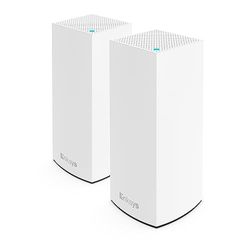 Linksys Atlas 6 Pro Velop Dual Band Mesh WiFi 6-system (AX5400) WLAN-router, repeater, extender med upp till 500 kvm täckning och 4 x högre hastighet för fler än 60 enheter - 2-pack, vit