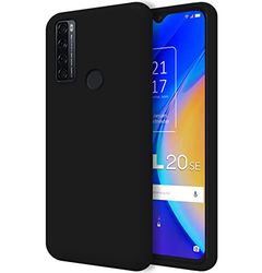 Tumundosmartphone Custodia in silicone liquido ultra morbido per TCL 20 SE colore nero