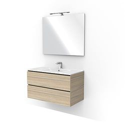 TIENNE4 S.R.L. Mobile Bagno, Legno ingegnerizzato, Olmo, 90