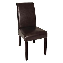 Bolero GF956 Lot de 2 chaises en cuir avec dossier incurvé Marron foncé