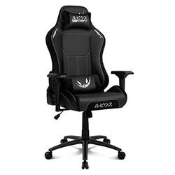 DRIFT Gamingstol ”Elrubius” -DR250RU - Officiella Elrubius spelstol, fjäril mekanism, lutande rygg, Konstläder, Mocka Finish, 4D Armstöd, hals och ländrygg kudde, svart/vit