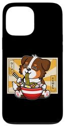 Funny Kawaii Kids Ramen Eating Red Australian Shepherd Lover Coque pour iPhone 13 Pro Max