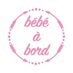 Ambiance - Adhesivo decorativo para coche de bebé a bordo rosa, 15 x 15 cm