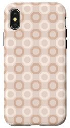Carcasa para iPhone X/XS Beige Light Brown Classic Geometric Honeycomb pattern