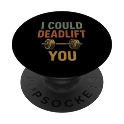 I Could Deadlift You Retro Gym Fitness Workout PopSockets PopGrip Adhesivo