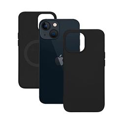 KSIX smart your tech Semi-Hard Case for iPhone 14, Magnetic Hoop, Compatible MagSafe Wireless Charging, Non-Slip, Black, Packaging Free