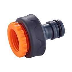 GRIFEMA GE1101, Nez de Robinet, Connecteur de robinet de jardin, Raccord de robinet femelle 3/4 pouces - 1/2 pouces universel, facile à installer, Orange/Gris, [Exclusivité Amazon]