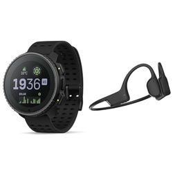 SUUNTO Verticaal avontuurhorloge, GPS-smartwatch, gemaakt in Finland met 100% hernieuwbare energie & SUUNTO Sonic Draadloze hoofdtelefoon met beengeleiding, 10 uur batterijduur, fietsen, 31 g, Svart