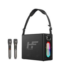 HiFuture Musicbox 100W, altoparlante Bluetooth portatile con doppio microfono senza fili, nero