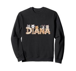 Diana Cat Trees - Personalized Cute Name Word Art Sweatshirt