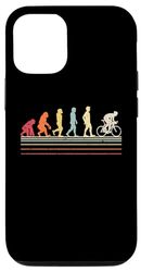 Custodia per iPhone 14 Pro Retro Vintage Evoluzione dell'uomo Ciclista Ciclista