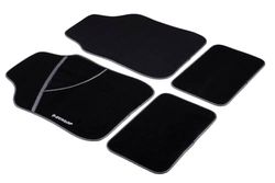 Dunlop Lot de 4 Tapis de Sol pour Voiture - 2 Tapis de Voiture - 66 x 44 cm - 2 Tapis de Sol de Voiture 28 x 42 cm - Antidérapant - Noir/Blanc