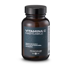 BIOS LINE Principium Vitamina C Masticabile, Integratore Alimentare Naturale di Vitamina C, Gusto Amarena, 120 Tavolette Masticabili
