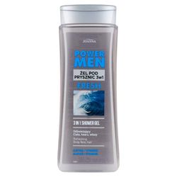 JOANNA Power Man Fresh Gel doccia 3 in 1 – Contiene allantoina e idromanil – Pelle accuratamente pulita e rinfrescata – Doccia da uomo – Profumo piacevole – 300 ml