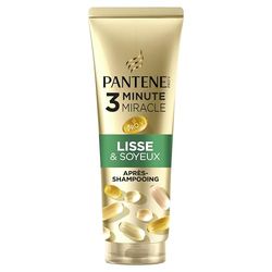 Pantene Pro-V Lisse & Soyeux Après-Shampoing 3 Minute Miracle 220ml pour Cheveux Frisés et Secs, Formule Pro-V avec Active Nutri-Plex, Aide à Lisser et Régénérer les Cheveux, Acide Hyaluronique