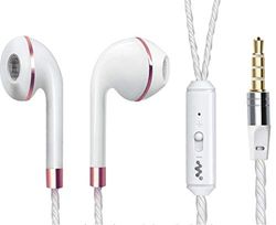 Hörlursring för Xiaomi Redmi Note 6 Pro, med mikrofon, handsfree-samtal, universella hörlurar (rosa)