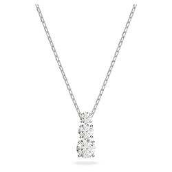 Swarovski Collier Attract, Coupe Ronde, Cristaux, Métal Rhodié et Zircone, Blanc