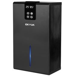 OKYUK Déshumidificateur électrique 2700 ml - Avec arrêt automatique - Lumière LED 7 couleurs - Idéal pour camping-car, salle de bain, chambre à coucher, cave (noir)