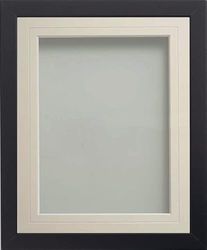 Frame Company Allington Black Photo Frame with Ivory V-Groove Mount, A2 for A3, fitted with perspex