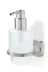 Tiger Ramos Dispenser per Sapone Liquido, Zamak, Acciaio Inox Spazzolato, 7,7x14,6x10,4 cm