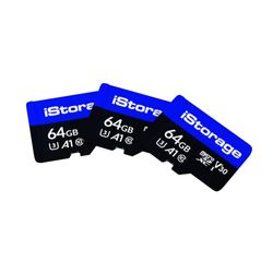 3 PACK iStorage microSD Card 64GB , Encrypt data stored on iStorage microSD Cards using datAshur SD USB flash drive , Compatible with datAshur SD drives only