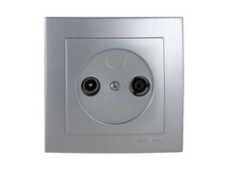 Televisore da incasso, design argento, schermo HD, ideale per intrattenimento e risparmio di spazio in qualsiasi stanza.
